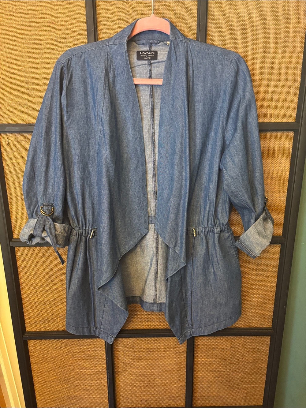 CAVALINI CHAMBRY COLLECTION SIZE LARGE DENIM 100% COTTON